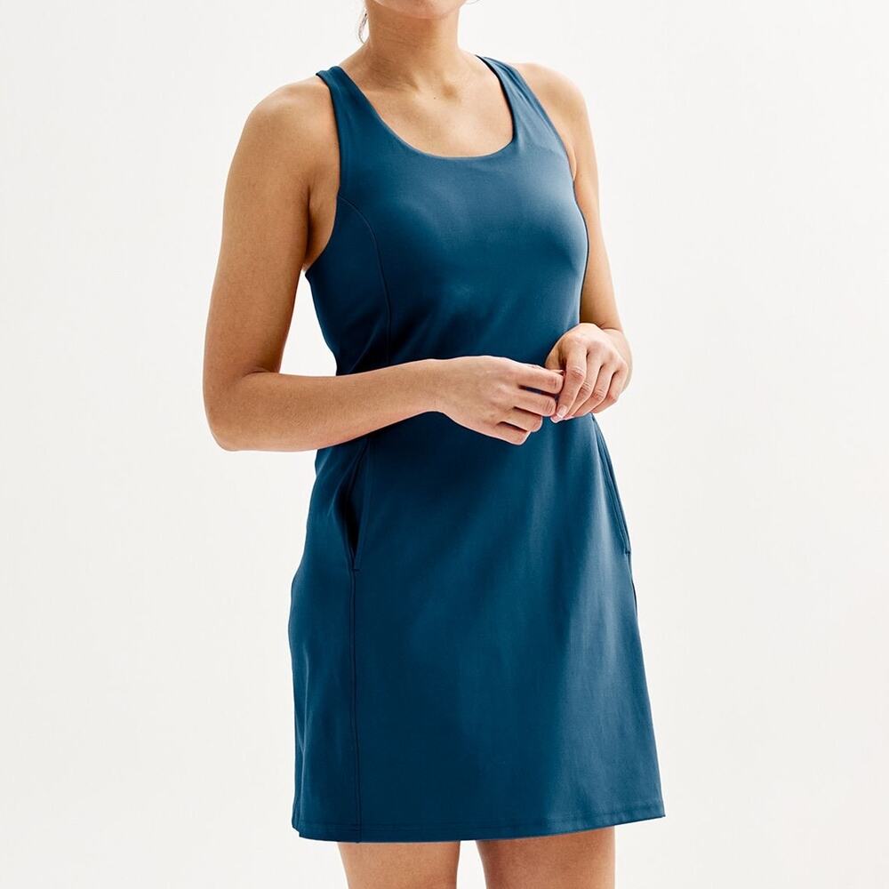 NEW Tek Gear Ultrastretch Sleeveless Tennis Dress Womens XXL Sporty Built-In Bra